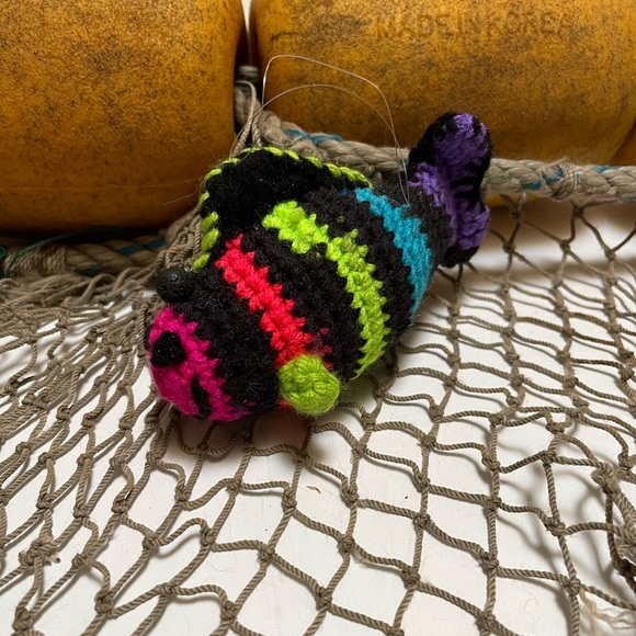 Crochet  Small Pink Faced Fish Lava Bead Essential Oil Diffuser Ornament SK - Picture 1 of 5
